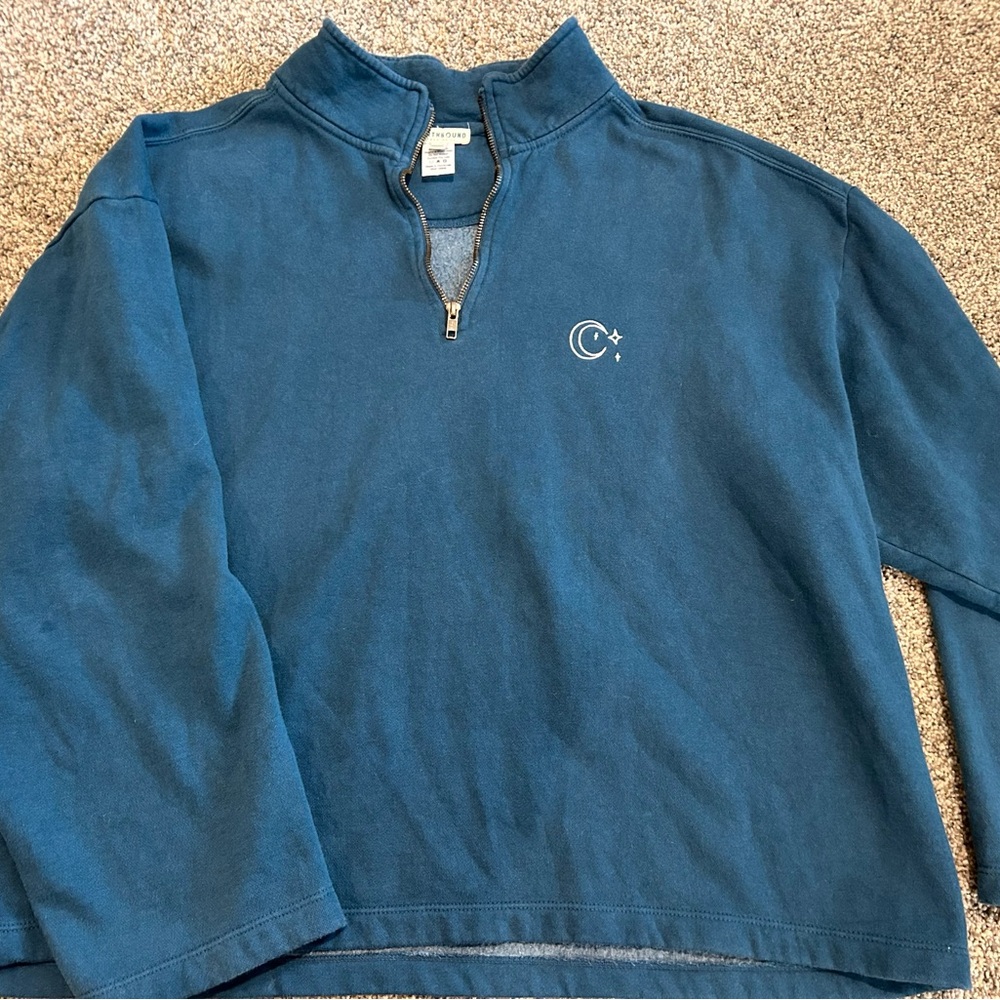 EARTHBOUND Teal Zip-Up Sweater